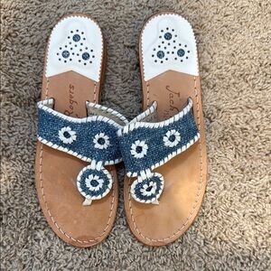 Jack Rogers Women's Blue and White Sandals
